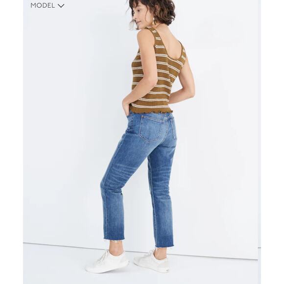 Madewell The High-Rise Slim Boyjean in Dover Wash: Raw-Hemmed Edition - Picture 3 of 12
